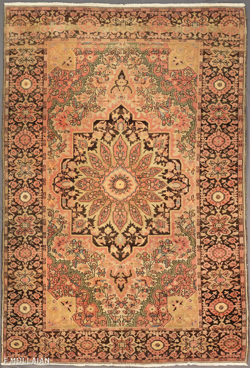 Medallion Persian Saruk Farahan Antique Rug n°:56732954